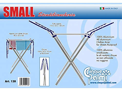 Cinquepalmi Small, Stendibiancheria pieghevole in alluminio.