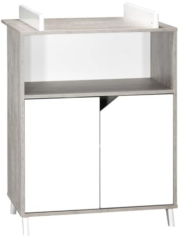 Babyprice - SCANDI GRIS - Commode 2 Portes et 1 Niche