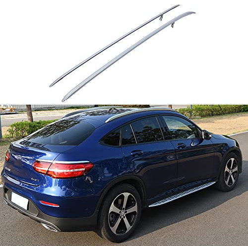 LAFENG Barres de toit argentées pour Mercedes Benz GLC coupé 2016, 2017, 2018, 2019 en alliage d'aluminium.