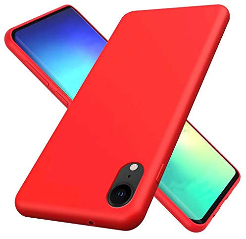 NiaCoCo Compatible with Iphone XR Case Ultra Thin Anti Shockproof Cover PC Silicone Scratch Protective Phone Case for Iphone XR Phone Shell-Red