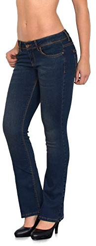 Bootcut Damen Jeans - Stretch Jeanshose Low Waist Hüftjeans bis Übergröße B600