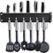 Yareta Porte Couteau Mutal, Porte Ustensiles Cuisine avec 7 Crochets, Support de Cuisine en aluminium, 40cm (Noir)