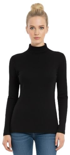 STAR FASHION Women's Polo Neck Jumper Long Sleeve Ladies Turtle Roll Neck Top Stretch Knitted Pullover Casual Sweater