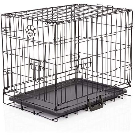 Cozy Pet Dog Cage 24 Black ABS Tray Folding 61cm Puppy Crate Cat Carrier Dog Crate DCP24B