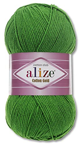 Alize 100 g Cotton Gold Premium Wolle in 59 Sommerwolle Garn Stricken Amigurumi (126 | Grasgrün)