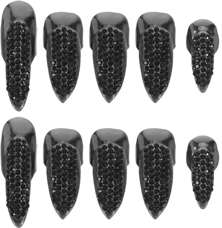 SEWACC Griffes de Costumes D' Halloween 10Pcs Punk Style Aigle Griffe Anneau 3 Tailles Halloween Faux Ongles Anneaux Bijoux Faux Ongles Bend Doigté Griffes pour Halloween Cosplay