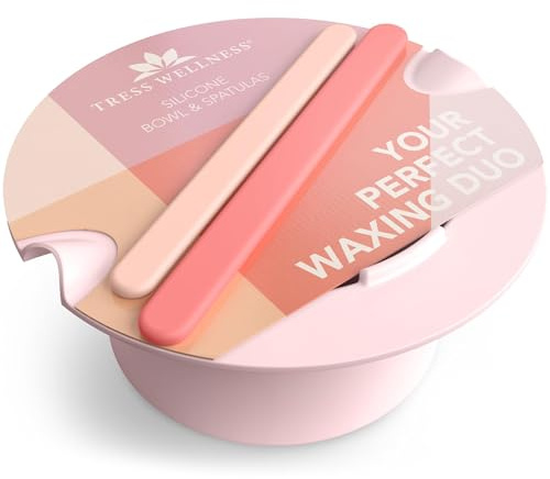 Tress Wellness Scaldacera in silicone, facile da pulire, con 2 spatole in silicone, compatibili con kit elettrico per ceretta da 453,6 g