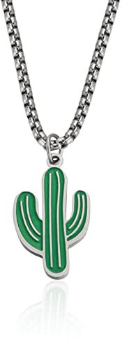 HCMA Moda Cactus INS Estilo Titanio Acero Hombres Mujeres Collares Colgantes Cadena para niño Novia Harajuku joyería Creatividad Regalo