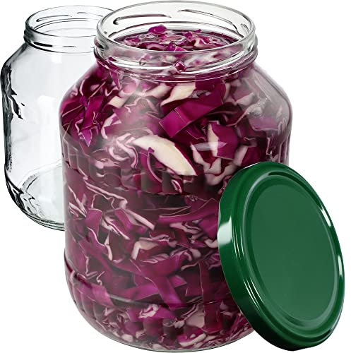 KADAX 2st 1,7L Einmachgläser für Kombucha, Kimchi - Konservengläse weite Öffnung zum Einlegen, Fermentieren, Einmachglas zum Einlegen, Einkochgläser, Sturzglas, Gurkenglas, Konservengläser