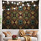BaoNews Dunkelgrüner Vintage-Wandteppich, orientalischer psychedelischer Wandteppich, persisch, groß, Wandbehang, Polyester-Tischdecken, Wandteppich, Schlafzimmer, Wohnzimmer, Wohnheim, 130 x 150 cm