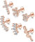 JSDDE 6er Rosegold Helix Piercings 16ga 6mm Labret Tragus Knorpel Ohrpiercing Kreuz Blume CZ Ohrringe Ohr Piercing Schmuck für Damen Frauen
