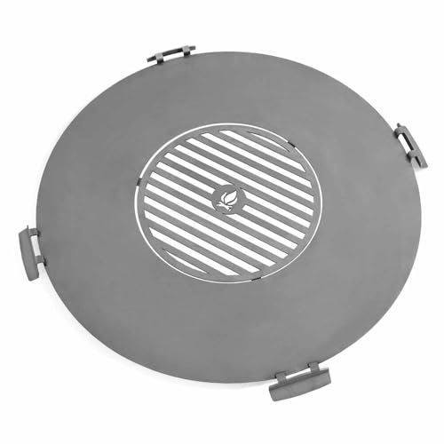 Plancha + grill inox pour brasero avec poignées