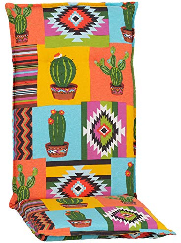 NYVI Hochlehner Auflagen Piemont 2er Set - 118x46x8 cm Mexiko - Extra Starker 8cm Sitzpolster - Gartenmöbel Auflagen mit Halteband & Bindebändern