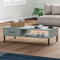 Homgoday Couchtisch mit Beinen Metall Grau Massivholz Kiefer Oslo Couchtisch Couchtisch Wohnzimmer Tisch Büro Schlafzimmer Garten