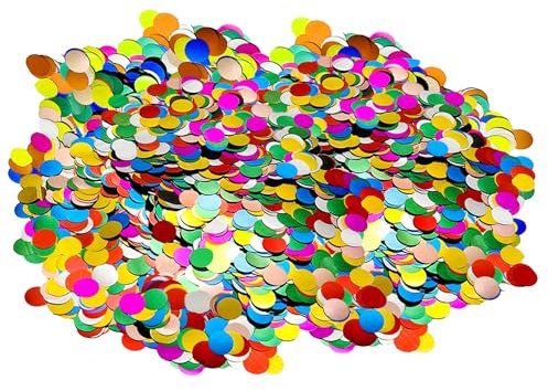 RobLuX Confeti de Círculo 15mm de Seda Multicolor Metálico Brillante Redondo 100g para Reuniones Fiestas Materiales de Decoración