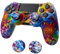 Skin for Ps4 Controller, Anti-Slip Silicone Shell Cover Case with 2pcs Thumb Grip Caps for PS4/ Slim/Pro Dualshock 4 Controller Wireless Gamepad (Splash Graffiti)