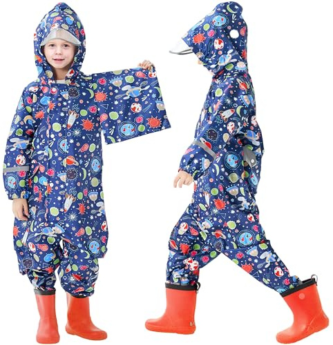 Domueay Imperméable Garçons Respirant Léger Combinaison de Pluie 1-3 Ans