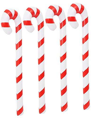 ABOOFAN 4stücke Aufblasbare Weihnachts-zuckerstangen Bunte Dekoration Für Feste Große Candy Canes Für Weihnachtsfeiern Und Kindergeburtstage