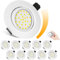 Lichtlord LED Einbaustrahler 230V Dimmbare,Extraflach-25mm Schwenkbarer Spot,Einbauleuchte 4500K Neutralweiß 5W 600LM Equi. 70W Halogenlampe IP44 Deckeneinbauleuchte,für Bad, Wohnzimmer, 10er Pack