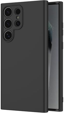 AICEK Compatible con Samsung Galaxy S24 Ultra Cover, Silicone Custodia per Samsung S24 Ultra Cover Molle di TPU Sottile Bumper Case Nero
