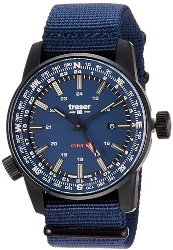 Tracer P68 Pathfinder GMT Blue 109034 Herrenuhr, Blau, BLAU, quiet shade-clematis blue