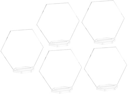 ABOOFAN Lot De 5 Décorations De Table De Mariage Hexagonales Avec Chiffres Panneau De Bienvenue Personnalisé Pour Réception