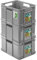 PAFEN 3x Euro Stapelbox 16l - 35 x 27 x 21 cm – Eco Aufbewahrungsbehälter Euro-box Stapelkasten Transport Eurobehälter aus PP, Stone Grey
