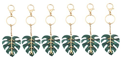 BESTYASH 6pcs Keychains for Men Women Keyring Metal Keychain Hook Decorative Leaf Shape Keyring for Bag Multi-use