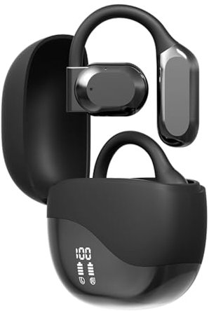 Open Ear Out of Ear Kopfhörer Außen Ohr Wireless Earless Kopfhörer Bluetooth Knochen Luftleitung Earbuds Open Ear Hanging Bluetooth Headset Over The Ear Open Ear Buds Schwarz