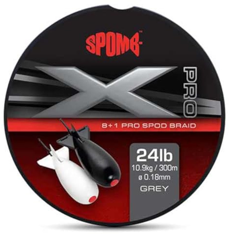 FOX Spomb X Pro DBL004 Geflecht, 8+1, 300 m, 0,18 mm, 10,9 kg, Grau