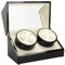 Automatikuhren Uhrenbeweger, Uhrenbox Watch Winder Mute für Uhren Luxuriöser Uhrenwender Aufbewahrung Aufbewahrungs Vitrine Glasdeckel, Batteriebetrieb oder Netzteil mit Samtfutter (4+0 Schwarz)