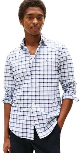 Tommy Hilfiger Chemise Homme Heritage Oxford Easy Check Regular Fit, Multicolore (Breezy Blue/Check), M