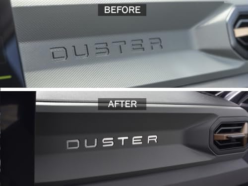 Stahlabdeckung für 2024+ Dacia.Duster III 3 (P1310) | Buchstabeneinsatz | 6 Stück Edelstahl Essential Expression Journey Extreme DUSTER Tuning Zubehör