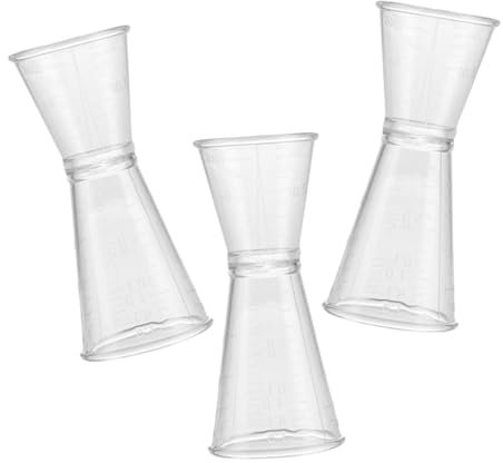 Cabilock 3 Uds Accesorio De Bar Bebida Jigger Barra De Plástico Bartending Taza Medidora Coctelera Transparente Jigger Reutilizable