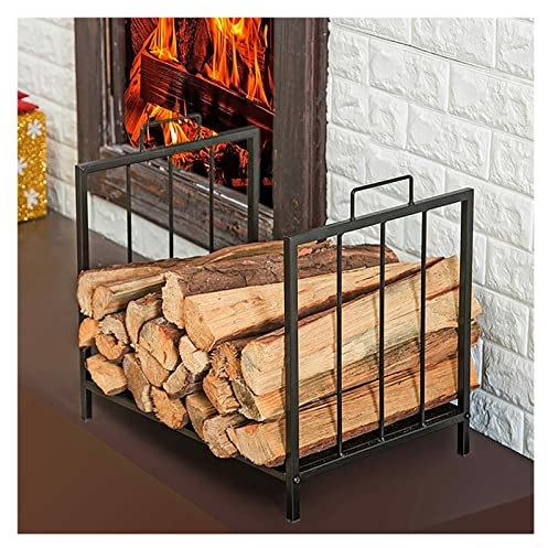 KHYTEBV Estante para leña para Chimenea de Interior con asa, pequeño Soporte de Almacenamiento de Troncos de Hierro Forjado Independiente para fogatas de Estufa Farmhou