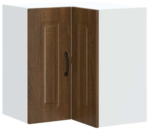 vidaXL Küchen-Eckhängeschrank Kalmar Braun Eichen-Optik Holzwerkstoff, Eckhängeschrank für Küche, Küche Wandschrank, Küchen-Eckschrank Hängend
