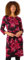 Roman Originals Shift Dress with Pockets for Women UK - Ladies Summer Autumn Winter Smart Casual Work Short 3/4 Sleeve Tunic Knee Length Pleated Gathered Waist Tea Loose - Red Noir - Size 14