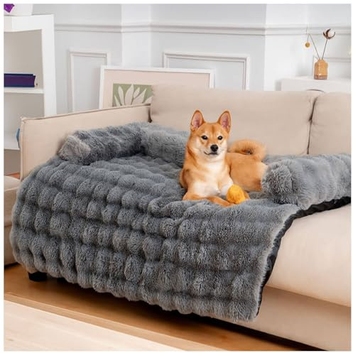 APMOE Hundebett Sofa, Sofaschutz Hund Waschbare Hundedecke Sofa Antifouling Hundedecke Sofaschutz Hundebett Couch Hunde rutschfestes für Bett/Sofa/Auto(Grau,L)
