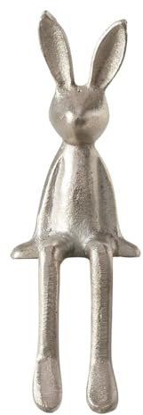 MF Decorative Aluminum Rabbit Shelf Sitter, Black Finish, 19 inches High Kantenhocker Hase Kani – Stilvolle Osterdekoration aus Metall 19cm