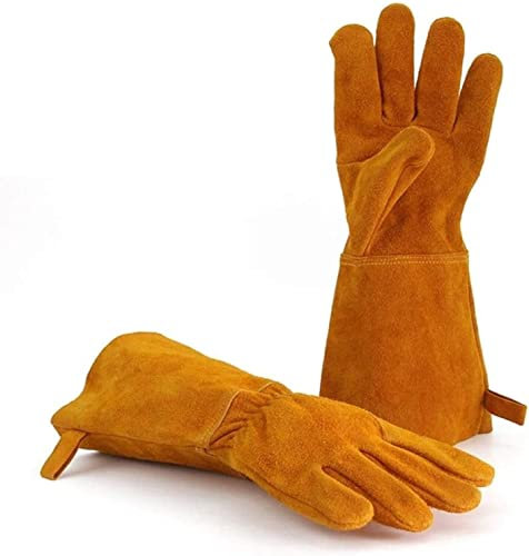 PBDEIOEOE Guantes,guantes de soldadura, Guantes de soldadura resistentes al calor y al fuego Guantes de piel de vaca Guantes de soldador Guantes de cuero Guantes de protección for soldadores