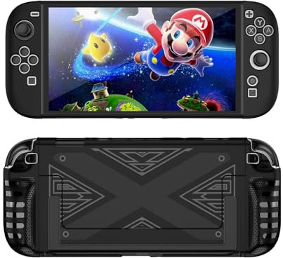 Datree Custodia per Nintendo Switch 2,Custodia protettiva in silicone,Protezione impermeabile,Prevenzione della polvere,Black Resistente alle impronte digitali, resistente ai graffi-Red