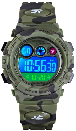 Alienwork Digital Kinderuhr Mädchen Wasserdicht 5 ATM