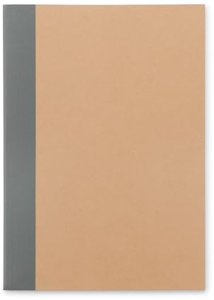 MUJI 無印良品 A6 Notizbuch, fadengebunden, 30 linierte Blätter, Recyclingpapier, Grau und Beige (1, Beige)