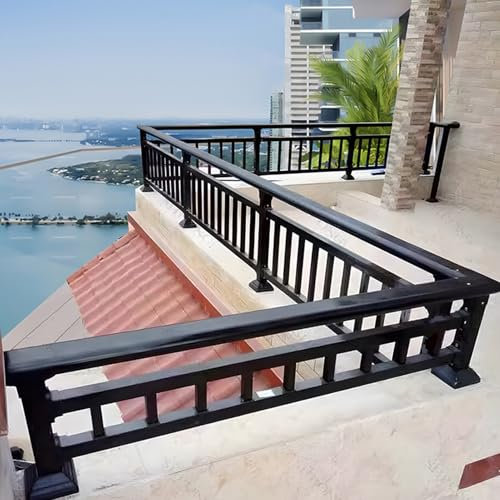 Ringhiera Rialzata di 30 cm per Balcone Parapetto Terrazze Scale Esterne/Interne con Barre Trasversali Corrimano in Acciaio Zincato per Tetto Recinzione del Corridoio(L 40 cm/15.7 in)