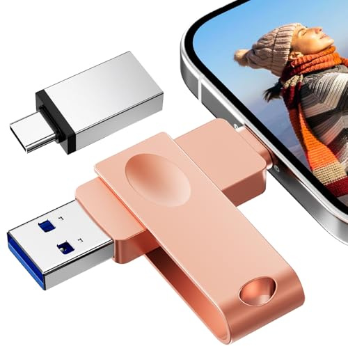 [NO APP] Chiavetta USB 256 GB, Nanopell Chiavetta USB per Memoria Esterna Utilizzato per Espandere Memoria Extra del Telefono. Pendrive per i0S/Android/PC. Con Adattatore di Tipo C Separato.