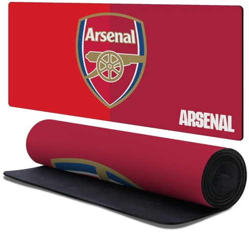 Head Case Designs Offizielle Arsenal FC Vollfarbe Wappen-Logo & Muster 37.4 x 15.75 x 0.16 inches (900 x 400 mm) - XL Gaming-Schreibtisch PC-Tastatur Mauspad