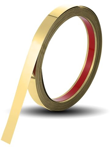 Zierleiste Aus Gebürstetem Metall - Zierleisten Selbstklebend, Edelstahlblech Für Kamine, Bilderrahmen Und Wohnaccessoires (1.5 cm–5 m Gold)