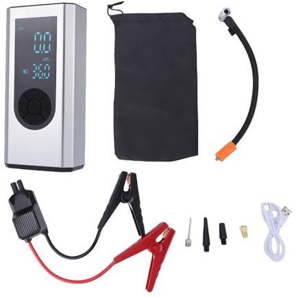 TIKATARER Avviatore di Emergenza con Compressore D'Aria, Pompa Ad Aria 150PSI Gonfiatore per Pneumatici Batteria per Auto con Picco 1000a Booster con Protezioni di Sicurezza