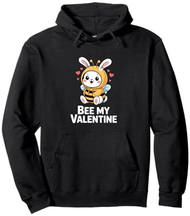 Bee My Valentine Coniglio Come Ape San Valentino Amore Felpa con Cappuccio