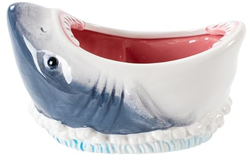 AwnsIMfreien Shark Plate, Shark Bowl, 3D Ceramic Funny Bowl Decorative Key Holder Catch All Bowls for Kitchen Counter, Entryway, Cereal